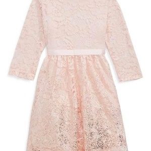 BRAND NEW girl toddler little angles floral lace dress with metallic accents